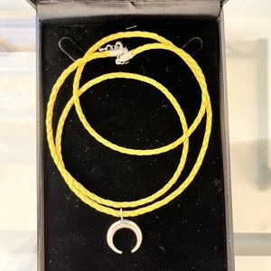 Men necklace’s pure silver and leather